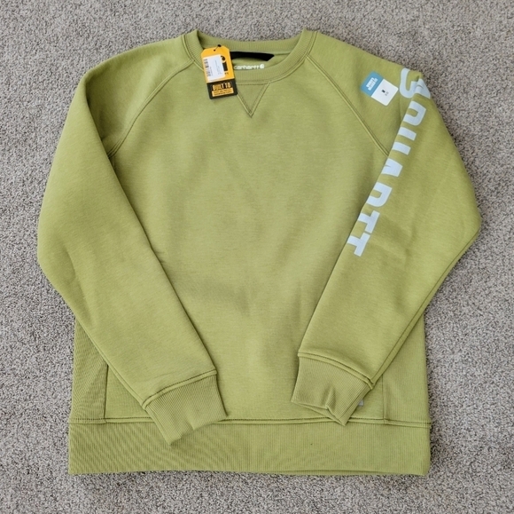 Carhartt Embossed Logo Detail Womens Sweatshirt Heavy Weight Fleece Size M NWT - Picture 1 of 8